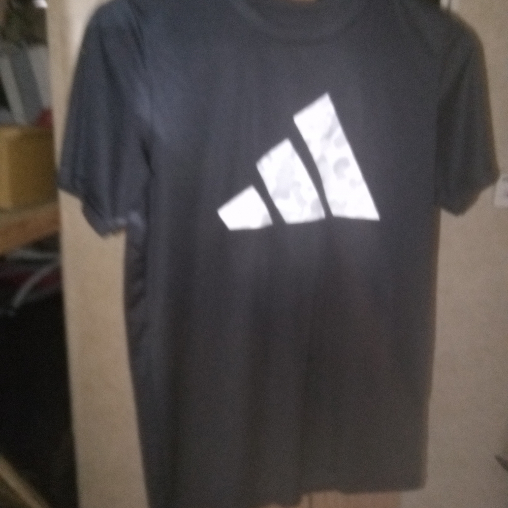 Adidas Black Tee with White Logo